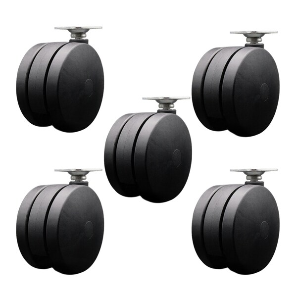 4'' Extra Large Heavy Duty Twin Wheel Caster Top Plate, 5PK